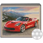 Tablou pe numere Art Gallery QB204134 Mozaic cu diamante patrate 40x50cm Masina rosie
