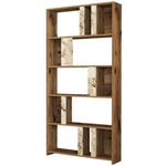 Raft de birou Trendy Lima, Nuc, Marmura Alba 90x180x20cm, raft de carti