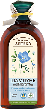 Шампунь-Для окрашенных и мелированных волос. Ромашка и Льняное масло 