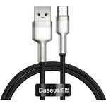 Кабель для моб. устройства Baseus CAKF000101 USB-A to Type-C 66W, 3A, 1m, Metal, Cafule Series, Black