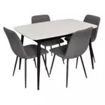 Комплект стол и стулья Evelin di Costacurta стол DT-532R B + 4 стула YTC-078B Bjorn-13 (Grey)