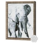 Tablou pe numere Art Gallery GB77785 Mozaic cu diamante Elefant in alb-negru 30x40cm