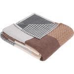 Textile de casă Ibena 1975/300 Jacquard Baumwolldecke Pittsburgh mith GOTS Zertifikat Brown/grey