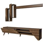 Set mobilă living Trendy Beril, Nuc 180x40x37cm
