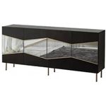 Комод Trendy Frumos, Negru, Fume (GTR001216)