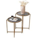 Măsuţă cafea Trendy S406, Aur 50x60x50cm, set