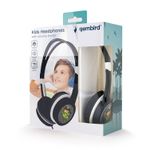 Kids headphones with volume limiter, Black, Gembird, MHP-JR-BK