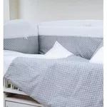 Lenjerie de pat pentru copii PernaMea Set lenjerie 8 piese Elegance Buline Gri (PM.100102/1)