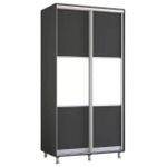 Dulap Mobildor-Lux Aron-P 1.0m-1.8m uși glisante din PAL orizontal (100x60x200H cm) Anthracite