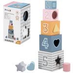 Головоломка Viga 44016 Piramidă-cuburi din lemn Sortăm și construim