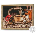 Картина по номерам Art Gallery QB205280 Mozaic cu diamante patrate 40x50cm Cafea si boabe