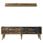 Comodă TV Trendy Valensiya 140, Nuc, Negru, Marmura