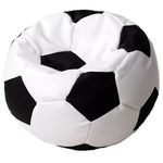 Кресло-мешок BeanBag BM6015, Mяч из экокожи Ares, L, белый с черным