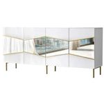 Комод Trendy Frumos, Alb, Auriu (GTR001211)