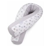 Pernă pentru gravide și mame care alăptează Veres VR 302.01.6 Подушка для кормления Comfort Long stars white-gray 170x52