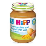 Hipp пюре нежные овощи с картофелем и телятиной, 4+мес. 125г