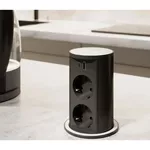 Розетка электрическая ASA Plastici 060.47F.00116 Versalift round version 2 sockets F + 1 USB 5V (A+C) + wireless White methacrylate