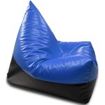 Fotoliu BeanBag BeanBag BM5807, Piramida, XL, piele ecologică lucioasă MAX, albastru cu negru