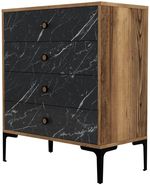 Комод Trendy Lizbon 541-Nuc, Negru 76x90x40cm (GTR001661)