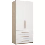 Шкаф Mobildor-Lux Умный дом (1x0,56x2,0H м) с полками и ящиками Sonoma/Белый