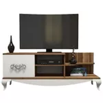 Comodă TV Trendy Sultan, Nuc, Alb 130x50x45cm