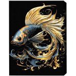 Картина по номерам BrushMe BSB0006FC 40x50сm (pânză neagră/fără cutie) Peștișor magic