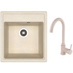 Мойка кухонная со смесителем Dr.Gans Nika 470 + SanDonna F 7073 bej