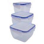 Container alimentare Aleana 167050 cu inchidere ermetica, patrat, 3 in 1