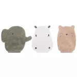 Accesoriu pentru baie Premaman PBRIRR-VEM-UNQ Set 3 manusi de baie Animals