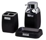 Набор для ванной Hydro S STRIPE SQUARE 502, 3 piese, Negru / Crom