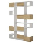 Raft de birou Trendy Niho, Alb, Stejar 120x171x20cm, raft de carti