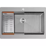 Мойка кухонная Fabiano 78x54 APRON+rollmat+корзина