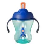 Cană cu pai Exploră Easy Drink Tommee Tippee (6+ luni), rachetă albastră, 230ml