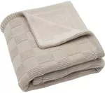 Lenjerie de pat pentru copii Jollein 517-511-68124 Paturica Box Knit Warm Sand/Velvet GOTS, 75x100cm