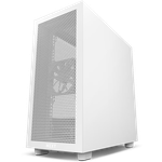 Case ATX NZXT H7 Flow, 2xUSB 3.2, 1xType-C, 2x120mm, Tempered Glass, Mesh Freont, White