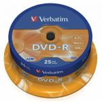 25*Cake DVD-R  Verbatim, 4.7GB, 16x, 43522