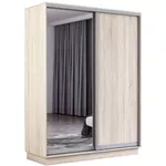 Dulap Mobildor-Lux Fox uși glisante din oglindă și PAL (160x60x240H cm) Sonoma