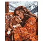 Tablou pe numere Ideyka KHO8536 40x50cm Eco, Imbratisarea animalului iubit