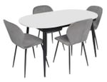 Комплект стол и стулья Evelin di Costacurta стол DT-533R B + 4 стула YTC-064B Blu-14 (Dark grey)