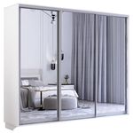 Шкаф Mobildor-Lux Fox uși glisante din oglinzi (240x60x230H cm) Alb