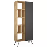 Этажерка Trendy Книжный шкаф Jedda, дуб, антрацит, 79x190x32 см (GTR000405)