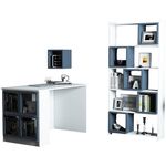 Офисный стол Trendy Cutie, alb, albastru, cu raft