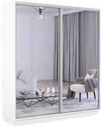 Шкаф Mobildor-Lux Fox uși glisante din oglinzi (180x60x220H cm) Alb