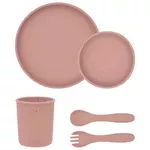 Seturi pentru hrănire bebelușilor Kikka Boo 31302050045 Set de hranire din silicon Platinum Blush