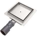Trap de duș Uniplast 21551 patrata, set D. 40 x 90° S07 TILE INSERT (inox) 150 x 150 x 67 mm