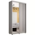 Шкаф Mobildor-Lux Compact uși glisante Oglindă + PAL cu ornament grecesc (120x45x200H cm) Grey