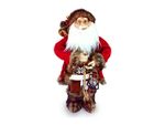 Дед Мороз в красно-серой шубе с фонарем 60cm