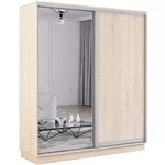 Шкаф Mobildor-Lux Раздвижные двери Fox из зеркала и ДСП (180x60x200 см) Sonoma