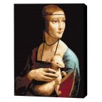 Картина по номерам BrushMe BS29285FC 40х50 сm (fără cutie) Doamnă cu hermină. Leonardo da Vinci