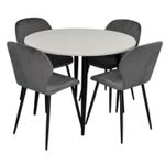 Комплект стол и стулья Evelin di Costacurta стол DT-402-3B + 4 стула YTC-064B Dark grey